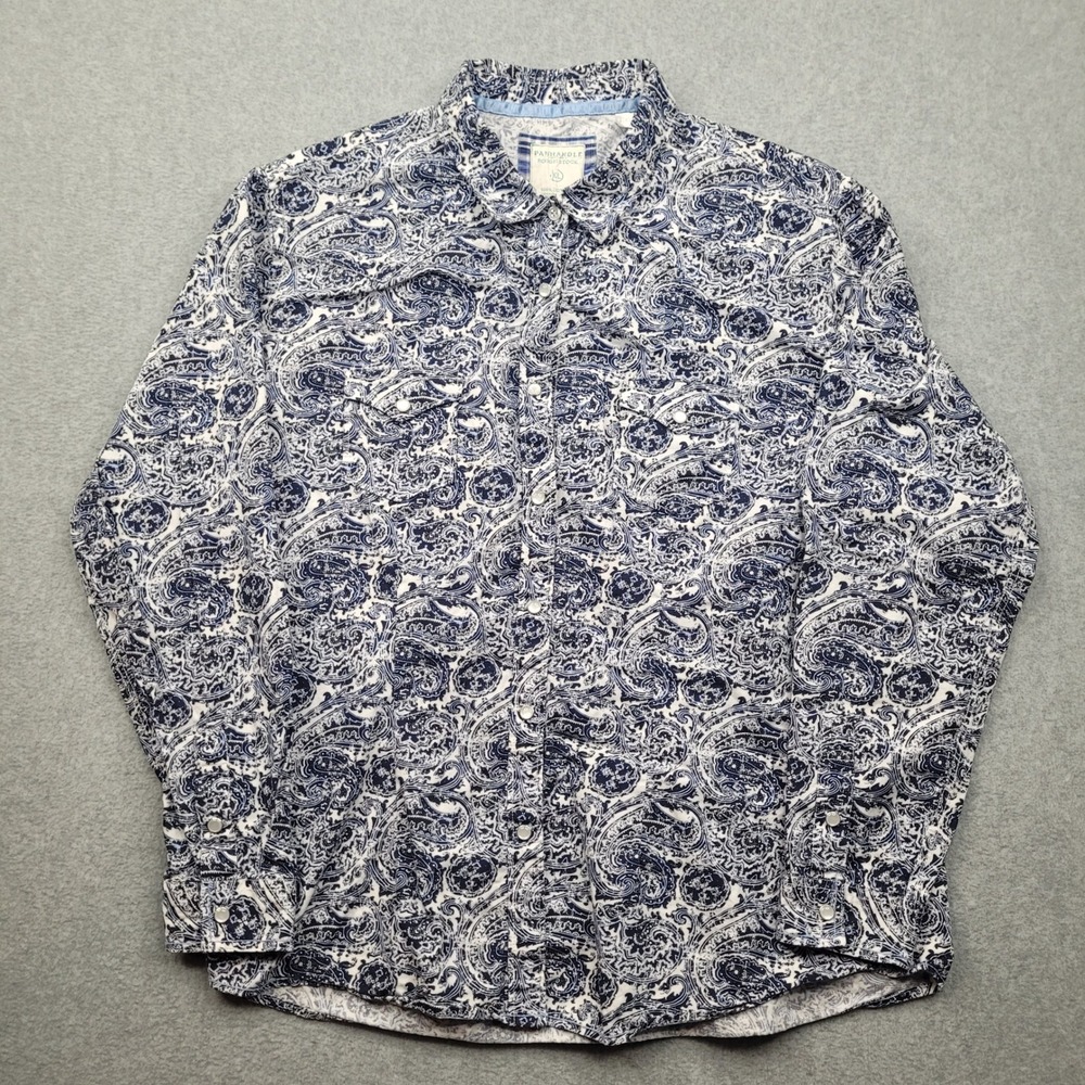 Panhandle Rough Stock Button Down Shirt Mens XL Blue Paisley Western RSWSOSR0NF‎